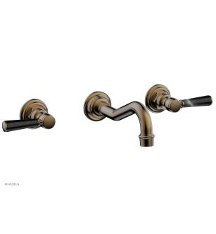 Phylrich 161-58/047 Henri 9 1/2" Two Marble Lever Handle Widespread/Wall Mount Roman Tub Faucet in Brass/Antique Brass