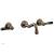 Phylrich 161-58/047 Henri 9 1/2" Two Marble Lever Handle Widespread/Wall Mount Roman Tub Faucet in Brass/Antique Brass