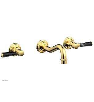 Phylrich 161-58/024 Henri 9 1/2" Two Marble Lever Handle Widespread/Wall Mount Roman Tub Faucet in Satin Gold