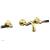 Phylrich 161-58/024 Henri 9 1/2" Two Marble Lever Handle Widespread/Wall Mount Roman Tub Faucet in Satin Gold