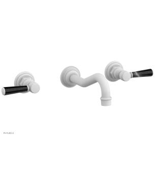 Phylrich 161-58/050 Henri 9 1/2" Two Marble Lever Handle Widespread/Wall Mount Roman Tub Faucet in White