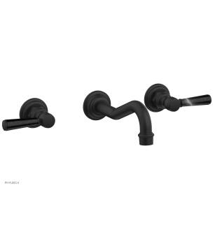 Phylrich 161-58/040 Henri 9 1/2" Two Marble Lever Handle Widespread/Wall Mount Roman Tub Faucet in Black