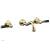 Phylrich 161-58/004 Henri 9 1/2" Two Marble Lever Handle Widespread/Wall Mount Roman Tub Faucet in Satin Brass