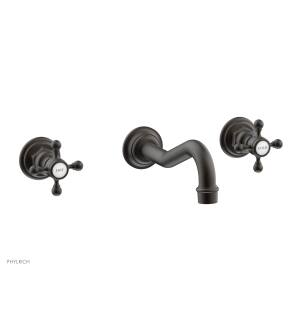 Phylrich 161-56/10B Henri 9 1/2" Two Cross Handle Widespread/Wall Mount Roman Tub Faucet in Distressed Bronze/Oil Rubbed Bronze