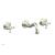 Phylrich 161-56/015 Henri 9 1/2" Two Cross Handle Widespread/Wall Mount Roman Tub Faucet in Satin Nickel