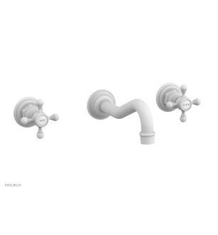 Phylrich 161-56/050 Henri 9 1/2" Two Cross Handle Widespread/Wall Mount Roman Tub Faucet in White