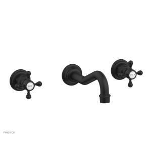 Phylrich 161-56/040 Henri 9 1/2" Two Cross Handle Widespread/Wall Mount Roman Tub Faucet in Black