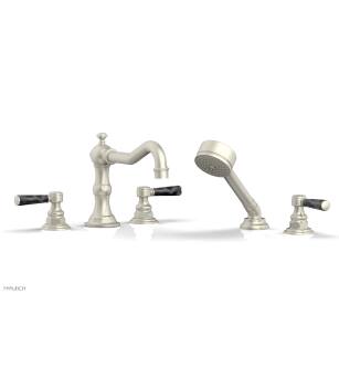 Phylrich 161-50/15B Henri 8 5/8" Three Marble Lever Handle Widespread/Deck Mounted Roman Tub Faucet with Handshower in Brushed Nickel