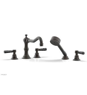 Phylrich 161-50/10B Henri 8 5/8" Three Marble Lever Handle Widespread/Deck Mounted Roman Tub Faucet with Handshower in Distressed Bronze/Oil Rubbed Bronze