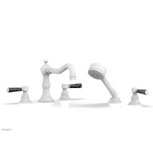 Phylrich 161-50/050 Henri 8 5/8" Three Marble Lever Handle Widespread/Deck Mounted Roman Tub Faucet with Handshower in White