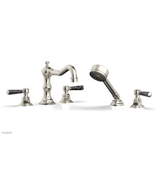 Phylrich 161-50/014 Henri 8 5/8" Three Marble Lever Handle Widespread/Deck Mounted Roman Tub Faucet with Handshower in Polished Nickel