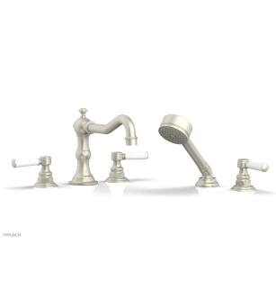 Phylrich 161-49/15B Henri 8 5/8" Three Lever Handle Widespread/Deck Mounted Roman Tub Faucet with Handshower in Brushed Nickel