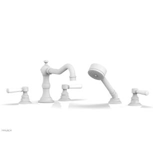 Phylrich 161-49/050 Henri 8 5/8" Three Lever Handle Widespread/Deck Mounted Roman Tub Faucet with Handshower in White
