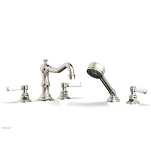 Phylrich 161-49/014 Henri 8 5/8" Three Lever Handle Widespread/Deck Mounted Roman Tub Faucet with Handshower in Polished Nickel