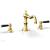 Phylrich 161-42/024 Henri 8 5/8" Two Marble Lever Handle Widespread/Deck Mounted Roman Tub Faucet in Satin Gold