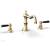 Phylrich 161-42/004 Henri 8 5/8" Two Marble Lever Handle Widespread/Deck Mounted Roman Tub Faucet in Satin Brass