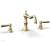 Phylrich 161-41/24B Henri 8 5/8" Two Lever Handle Widespread/Deck Mounted Roman Tub Faucet in Burnished Gold