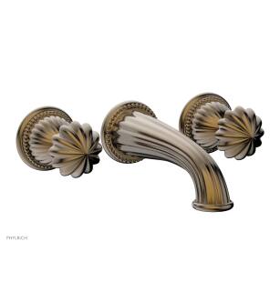 Phylrich K1361/047 Georgian & Barcelona 7 1/2" Two Round Handle Widespread/Wall Mount Roman Tub Faucet in Brass/Antique Brass