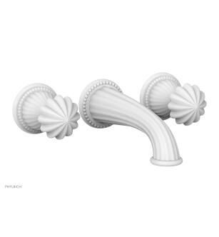 Phylrich K1361/050 Georgian & Barcelona 7 1/2" Two Round Handle Widespread/Wall Mount Roman Tub Faucet in White