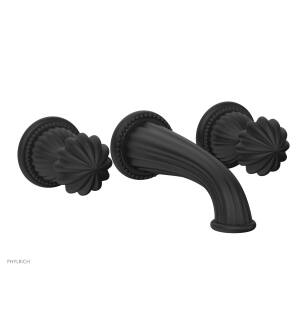 Phylrich K1361/040 Georgian & Barcelona 7 1/2" Two Round Handle Widespread/Wall Mount Roman Tub Faucet in Black