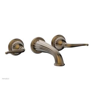 Phylrich K1141/047 Georgian & Barcelona 8 3/8" Two Lever Handle Widespread/Wall Mount Roman Tub Faucet in Brass/Antique Brass