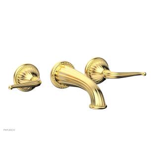 Phylrich K1141/024 Georgian & Barcelona 8 3/8" Two Lever Handle Widespread/Wall Mount Roman Tub Faucet in Satin Gold
