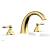 Phylrich D1200T/024 Revere & Savannah 11 1/2" Two Straight Lever Handle Widespread/Deck Mounted High Spout Roman Tub Faucet in Satin Gold