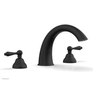 Phylrich D1200T/040 Revere & Savannah 11 1/2" Two Straight Lever Handle Widespread/Deck Mounted High Spout Roman Tub Faucet in Black