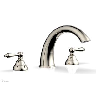Phylrich D1200T/014 Revere & Savannah 11 1/2" Two Straight Lever Handle Widespread/Deck Mounted High Spout Roman Tub Faucet in Polished Nickel