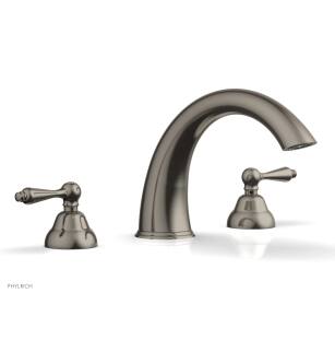 Phylrich D1200T/15A Revere & Savannah 11 1/2" Two Straight Lever Handle Widespread/Deck Mounted High Spout Roman Tub Faucet in Pewter