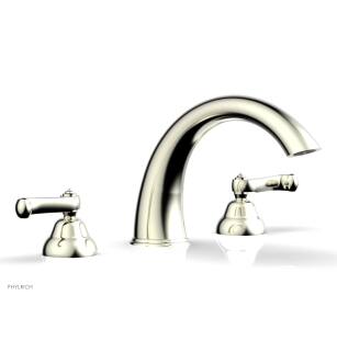 Phylrich D1202T/15A Revere & Savannah 11 3/8" Two Curved Lever Handle Widespread/Deck Mounted High Spout Roman Tub Faucet in Satin Nickel