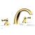 Phylrich D1202T/03U Revere & Savannah 11 3/8" Two Curved Lever Handle Widespread/Deck Mounted High Spout Roman Tub Faucet in Satin Gold