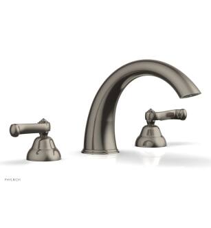 Phylrich D1202T/OEB Revere & Savannah 11 3/8" Two Curved Lever Handle Widespread/Deck Mounted High Spout Roman Tub Faucet in Pewter