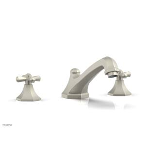 Phylrich K1171V/15B Le Verre & La Crosse 12" Two Cross Handle Widespread/Deck Mounted Roman Tub Faucet in Brushed Nickel