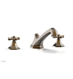 Phylrich K1171V/047 Le Verre & La Crosse 12" Two Cross Handle Widespread/Deck Mounted Roman Tub Faucet in Brass/Antique Brass