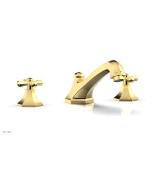Phylrich K1171V/024 Le Verre & La Crosse 12" Two Cross Handle Widespread/Deck Mounted Roman Tub Faucet in Satin Gold