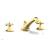 Phylrich K1171V/024 Le Verre & La Crosse 12" Two Cross Handle Widespread/Deck Mounted Roman Tub Faucet in Satin Gold