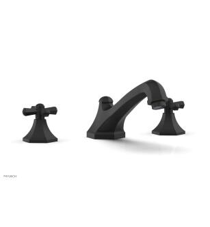 Phylrich K1171V/040 Le Verre & La Crosse 12" Two Cross Handle Widespread/Deck Mounted Roman Tub Faucet in Black