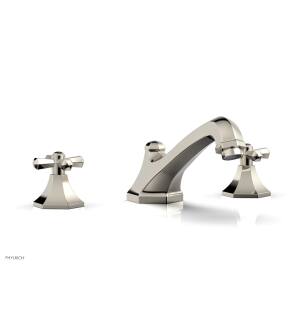 Phylrich K1171V/014 Le Verre & La Crosse 12" Two Cross Handle Widespread/Deck Mounted Roman Tub Faucet in Polished Nickel