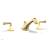 Phylrich K1170V/024 Le Verre & La Crosse 12" Two Lever Handle Widespread/Deck Mounted Roman Tub Faucet in Satin Gold