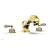 Phylrich K1184M/024 Dolphin 9" Two Cut Crystal Lever Handle Widespread/Deck Mounted Roman Tub Faucet in Satin Gold