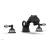 Phylrich K1184M/040 Dolphin 9" Two Cut Crystal Lever Handle Widespread/Deck Mounted Roman Tub Faucet in Black