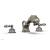 Phylrich K1184M/15A Dolphin 9" Two Cut Crystal Lever Handle Widespread/Deck Mounted Roman Tub Faucet in Pewter