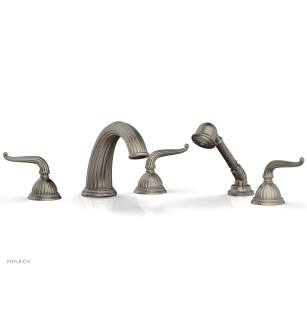 Phylrich K2141P1/15A Georgian & Barcelona 11 5/8" Three Lever Handle Widespread/Deck Mounted Roman Tub Faucet with Handshower in Pewter