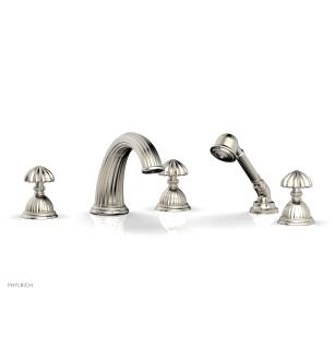 Phylrich K2361P1/014 Georgian & Barcelona 12" Three Round Handle Widespread/Deck Mounted Roman Tub Faucet with Handshower in Polished Nickel