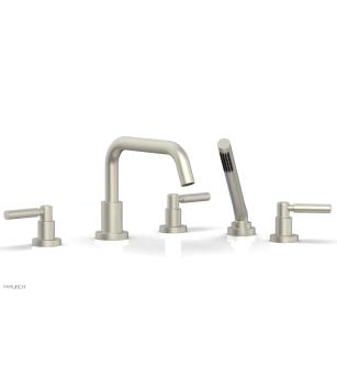 Phylrich D2132D1/15B Basic 10 5/8" Three Lever Handle Widespread/Deck Mounted Low Spout Roman Tub Faucet with Handshower in Brushed Nickel