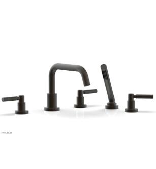 Phylrich D2132D1/10B Basic 10 5/8" Three Lever Handle Widespread/Deck Mounted Low Spout Roman Tub Faucet with Handshower in Distressed Bronze/Oil Rubbed Bronze