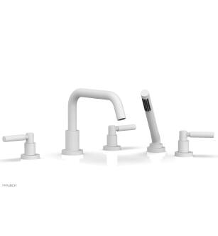 Phylrich D2132D1/050 Basic 10 5/8" Three Lever Handle Widespread/Deck Mounted Low Spout Roman Tub Faucet with Handshower in White