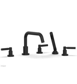 Phylrich D2132D1/026 Basic 10 5/8" Three Lever Handle Widespread/Deck Mounted Low Spout Roman Tub Faucet with Handshower in Black