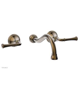 Phylrich 207-56/047 Beaded 8" Two Lever Handle Widespread/Wall Mount Roman Tub Faucet in Brass/Antique Brass